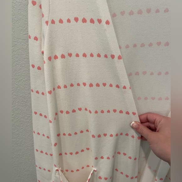 LulaRoe NWT White Cardigan with Pink Hearts Women’s Size XS - Picture 6 of 9